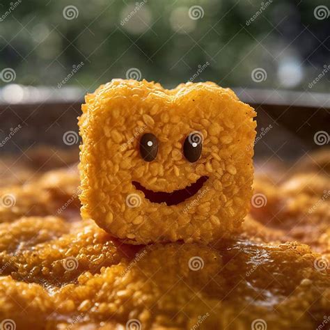 Smiley Face Chicken Nugget Cartoon Stock Illustration Illustration Of