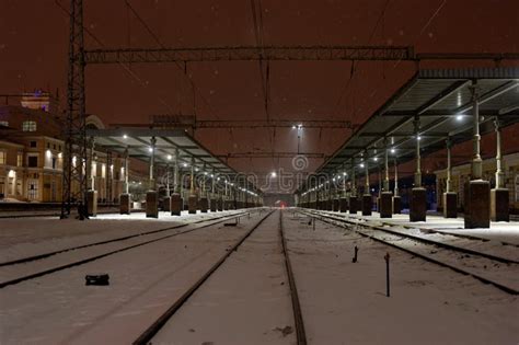 Central Railway Station South Train Station In Kharkiv At The Winter