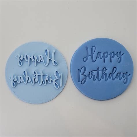 Happy Birthday Fondant Stamp Embosser Etsy