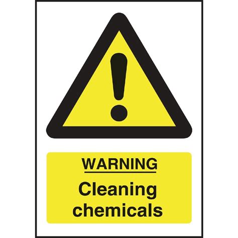 Warning Cleaning Chemicals Sign 200x150mm Self Adhesive Llandudno Wholesale