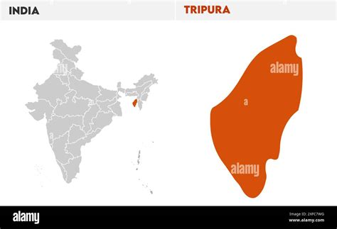 Tripura Map Illustration State Of India Republic Of India