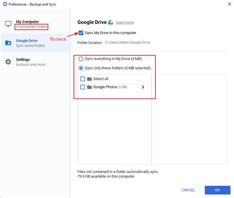 how to sync folders in google drive