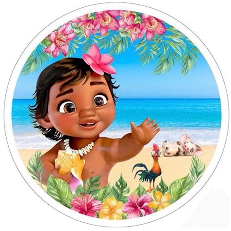 Painel Redondo Para Festas Moana 2 OPÇÕES Shopee Brasil