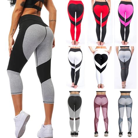 Sexy Heart Yoga Pants Women Patchwork Yoga Leggings Women Push Up Leggins Sport Women Fitness