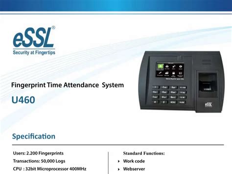 ESSL U460 Fingerprint Time Attendance System Access Control System At