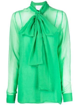 Costarellos Silk Pussy Bow Blouse Farfetch