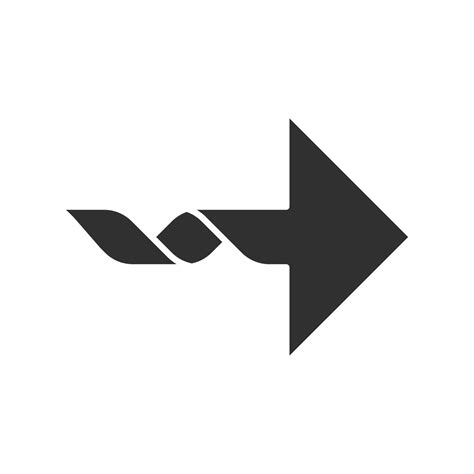 Right Curved Arrow Glyph Icon Direction Sign Forward Curve Motion