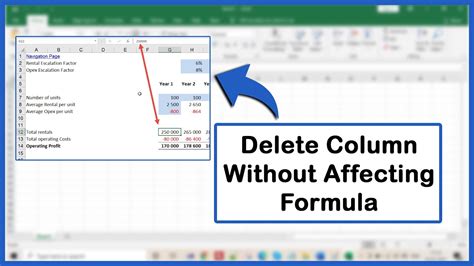 How To Delete Column In Excel Without Affecting Formula Youtube