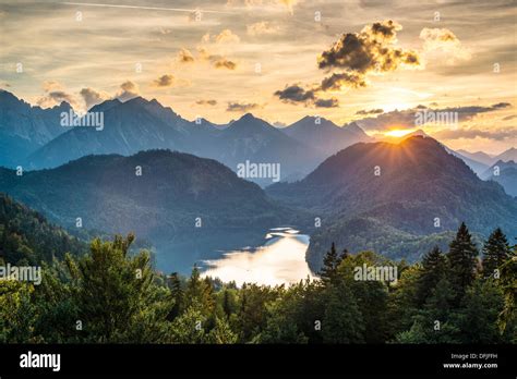 Lake Alpsee In The Bavarian Alps Of Germany Stock Photo Alamy