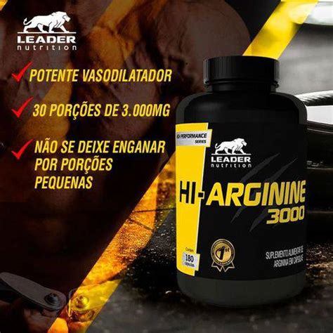 Tudo Sobre HI ARGININE 3000 180 Caps LEADER NUTRITION