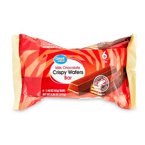 Great Value Milk Chocolate Crispy Wafer Candy Bars 6 Pack