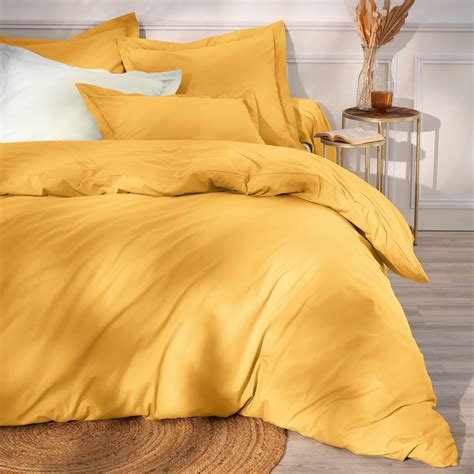 Taie D Oreiller Rectangulaire Percale De Coton Cm Cali Jaune