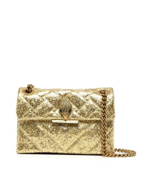 Kurt Geiger Leather Mini Glitter Kensington Crossbody Bag In Gold Metallic Lyst