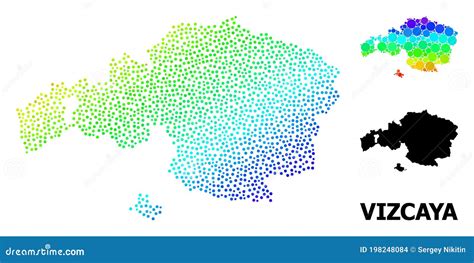 Vector Spectrum Dot Map Of Vizcaya Province Stock Vector Illustration