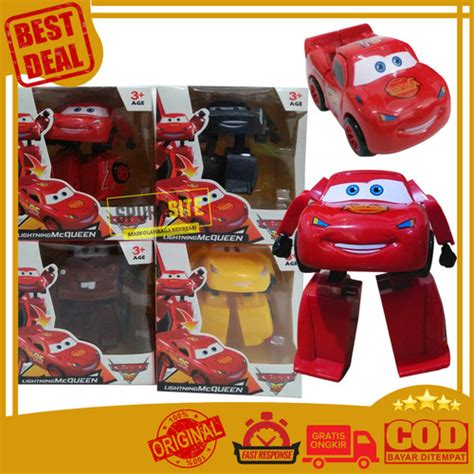 Promo Robot Cars Lightning Mcqueen Mobil Berubah Robot Mainan Anak