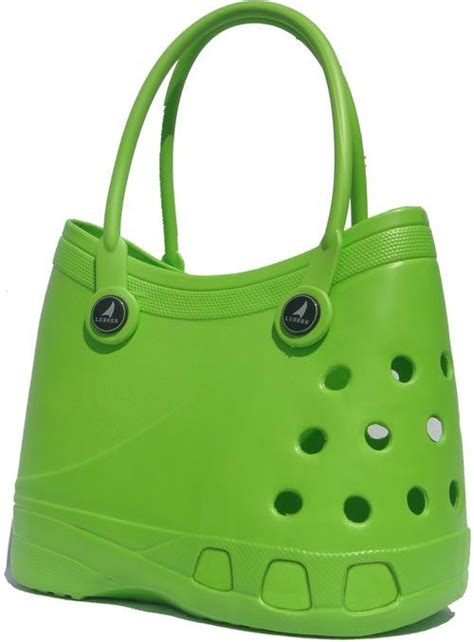 Lubber Tote Rubber Croc Waterproof Beach Bag Green Maverick Sales