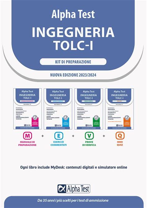 Alpha Test Ingegneria Tolc I Kit Di Preparazione Con Mydesk Libro