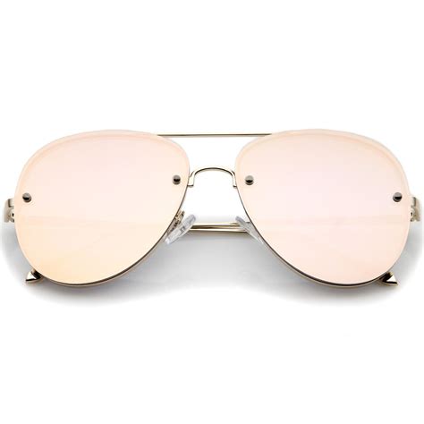 Modern Rimless Mirrored Flat Lens Aviator Sunglasses 60mm A849