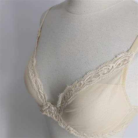 Natori Nude Bra With Matching Lace Mesh Sz 32d Gem