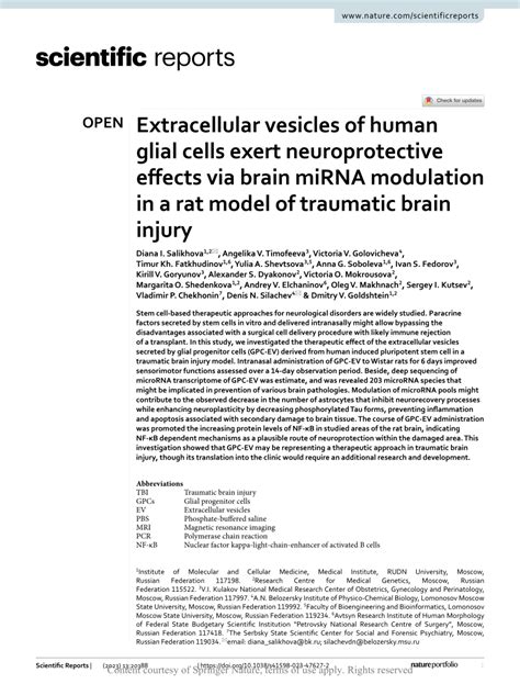 Pdf Extracellular Vesicles Of Human Glial Cells Exert Neuroprotective