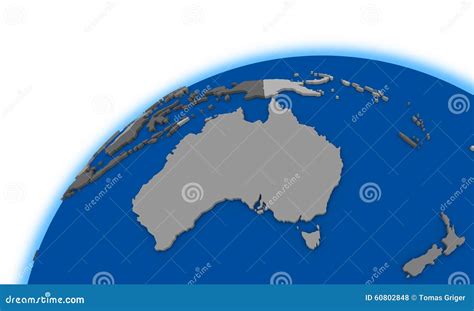 Australia En Mapa Político Del Globo Stock de ilustración Ilustración