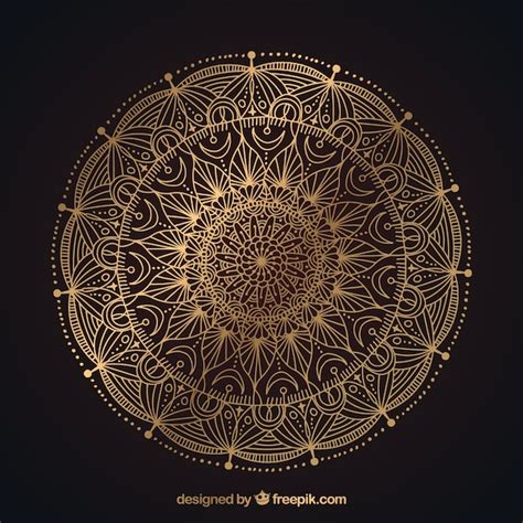 Fondo De Mandala Elegante Oscuro Y Dorado Vector Gratis