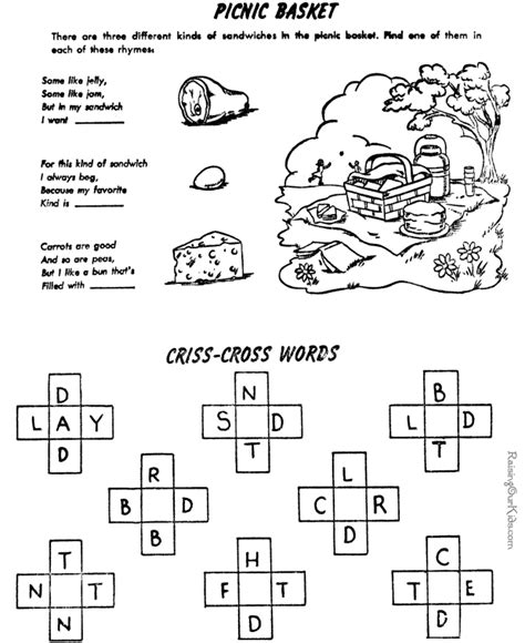 Printable crossword puzzles for kids 007