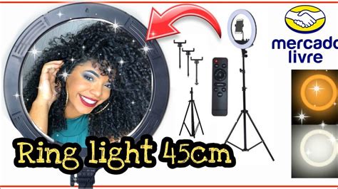 COMPREI UMA RING LIGHT 45cm TRIPÉ NO MERCADO LIVRE unboxing