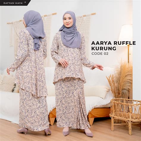 Flash Sale Rm Rayyan Haya Stella Printed Ruffle Kurung Long