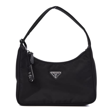 PRADA Tessuto Nylon Mini Re Edition 2000 Bag Black 477025