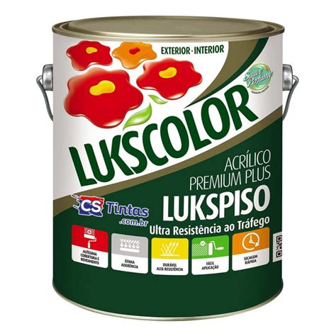 Tinta Piso Lukspiso Acr Lico Premium Plus Lukscolor Gal O L Cs