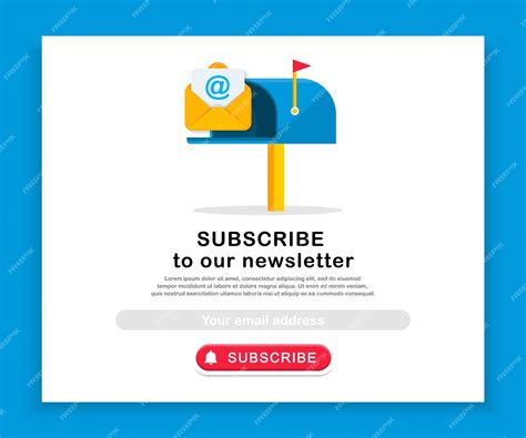 Premium Vector | Email subscribe template with mailbox and envelope