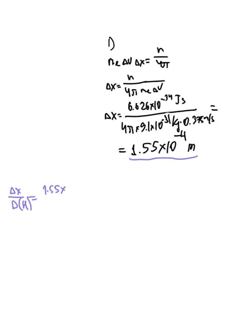 Solved Use The Heisenberg Uncertainty Principle To Calculate X For An