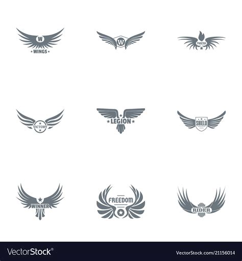 Free tattoo logo set simple style Royalty Free Vector Image