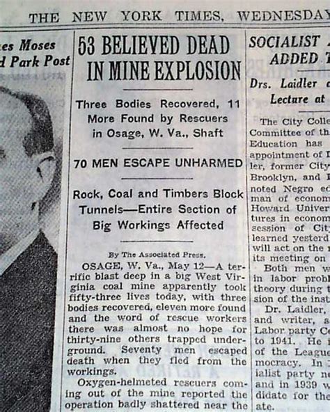 1942 Osage West Virginia Coal Mine Explosion