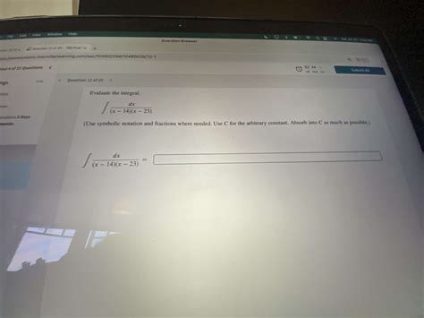 Solved Evaluate The Integral∫﻿﻿dxx 14x 23use Symbolic