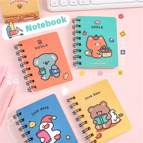 Yilan Cuaderno De Dibujos Animados A Bobina Mini En Blanco Bloc De