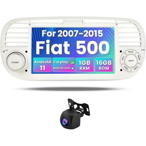 Hikity Anoid 11 Autoradio Pour Fiat 500 2007 2015 CarPlay Sans Fil