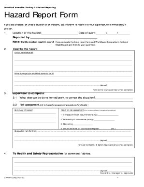 Hazard Report Form Fill Out And Sign Printable PDF Template SignNow