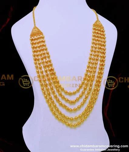 Buy Grand Look Stunning Gold Gram Gold Broad Kerala Haram Wedding