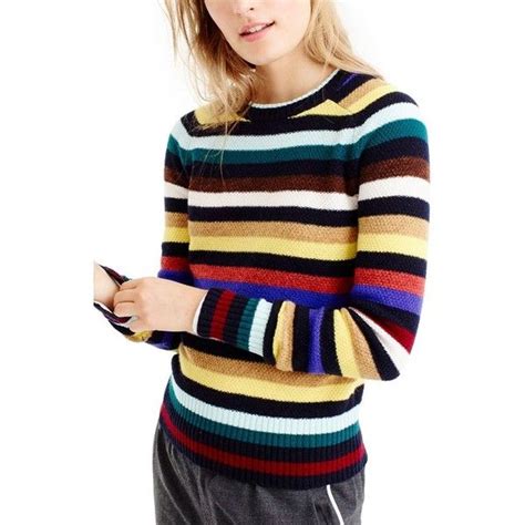 Womens J Crew Multistripe Supersoft Wool Sweater 90 Liked On