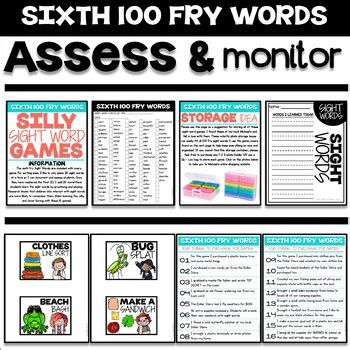 Silly Sight Word Games Sixth Fry Words By Kayse Morris The Ceo