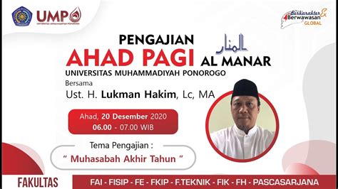 PENGAJIAN AHAD PAGI AL MANAAR 2020 SESION 8 YouTube