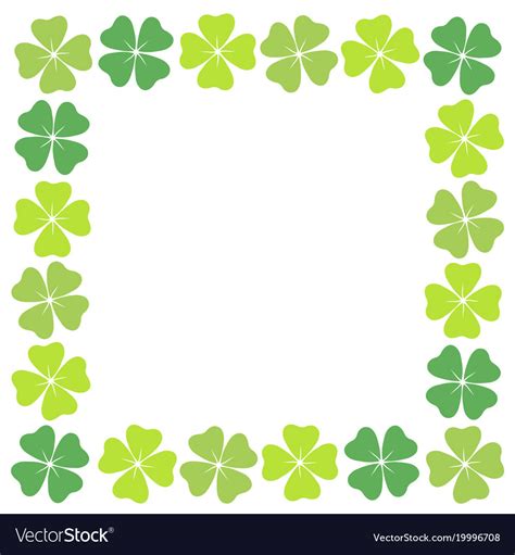 Four Leaf Clover Square Frame Royalty Free Vector Image