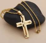 Corrente Crucifixo Em Banho Ouro K Golden Cross Bongosto