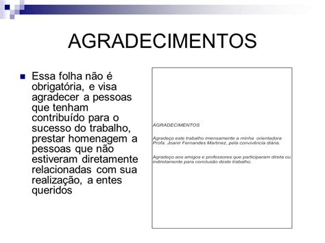 Exemplo De Agradecimento De Trabalho Academico Vários Exemplos