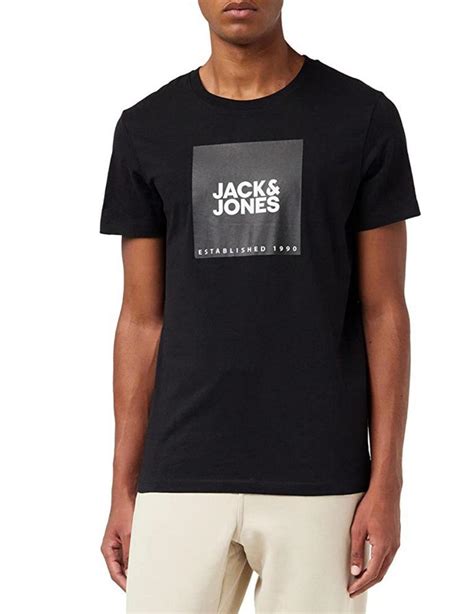 Camiseta Jack Jones Lock Negro Para Hombre B