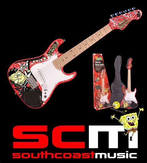 Spongebob Squarepants ¾ Size Electric Guitar Outfit With Built In Amplifier Free P H South