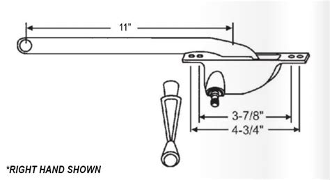 Wrs Right Hand 11 Single Arm Operator And Handle Set Face Mount Alum