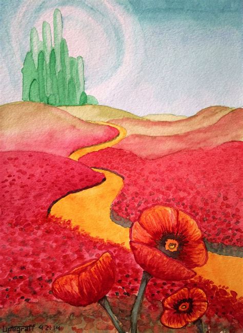 Poppies Outside The Emerald City City Watercolor City Tattoo Poppies